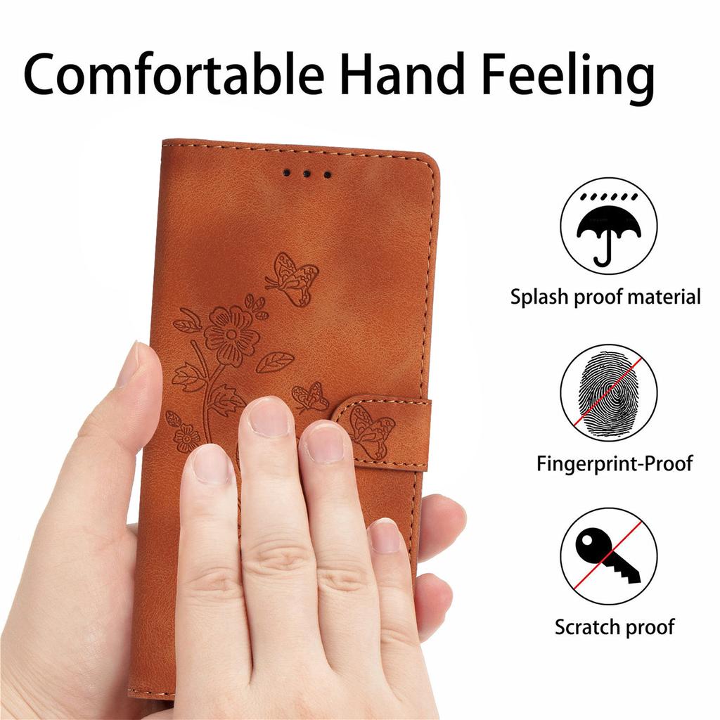 For Samsung Galaxy A15 5G Case Slim-Fit Leather Imprinted Flower Phone Cover with Stand and Wallet