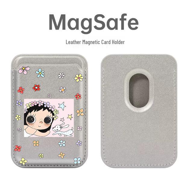Кожаный держатель для карт MagSafe Huahua Xiaoyu для чехлов Apple