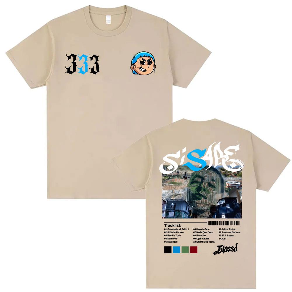 Rap Singer Blessing Si Sabe Album Tour Merch Tshirt 2026 Summer Mens Womens Luxury Hiphop Tshirt Cotton Oversized Tshirt