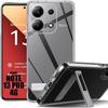 Coque Pour Xiaomi Redmi Note 13 Pro 4G (pas Pour 5G), Coque Transparente Silicone Avec Support Intégré Argenté