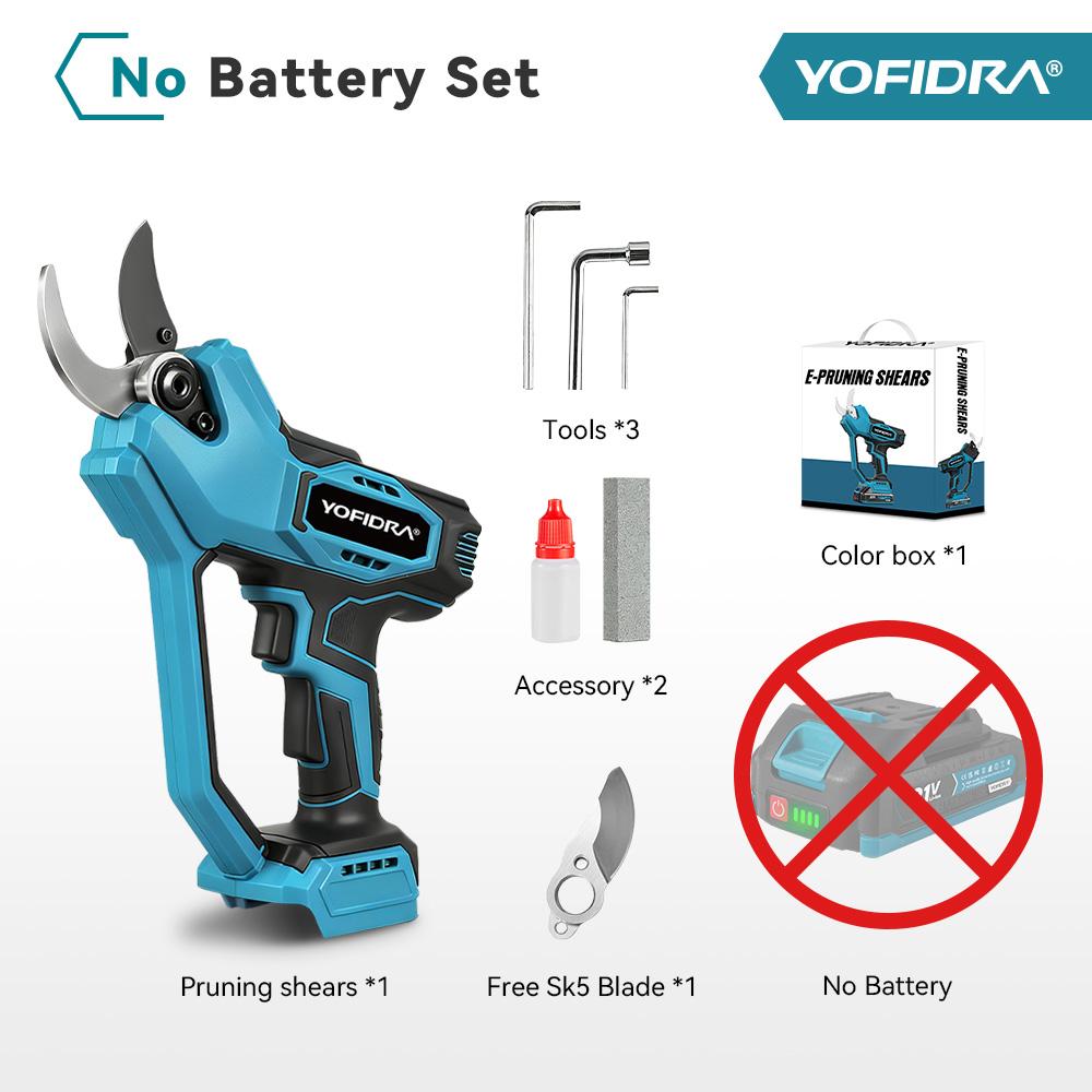 Yofidra 60 мм AI Управление передачами Бесщеточный электрический секатор Аккумуляторный для обрезки деревьев бонсай Электрические ножницы для аккумулятора Makita 21V