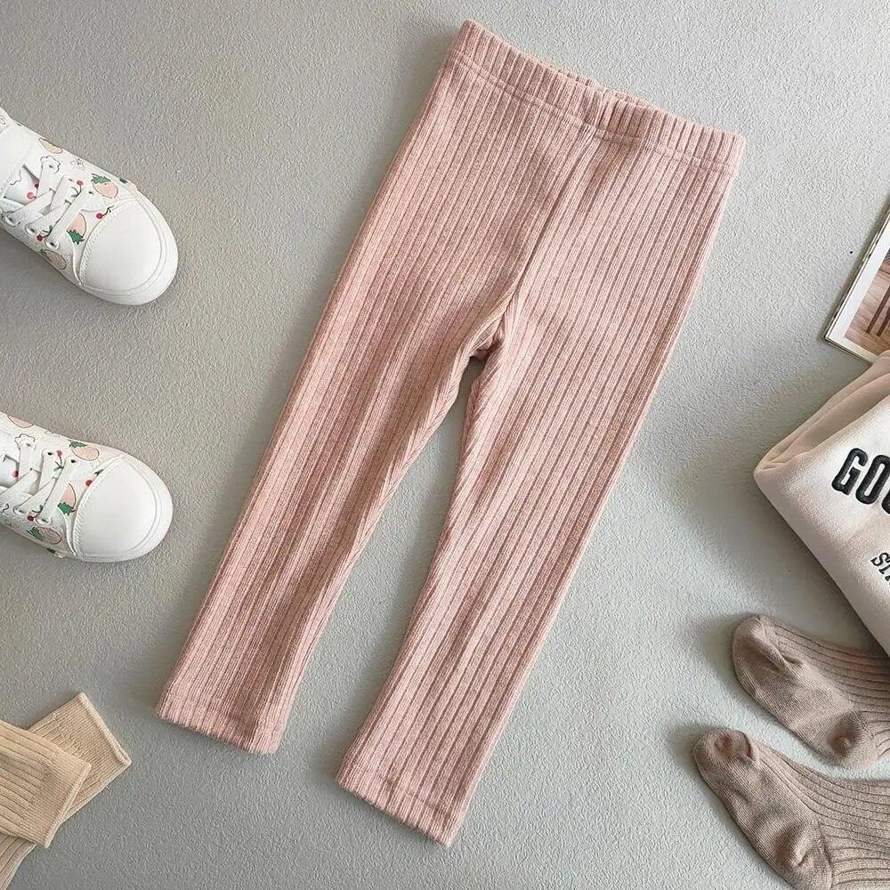 Детские брюки для девочек, хлопковые эластичные узкие леггинсы из кашемира на весну и осень