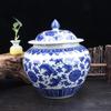 Керамическая банка для хранения Ru Han Jingdezhen сине-белого фарфора