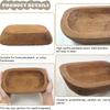 1Pc Solid Wooden Dough Bowl Candle Tray Rustic Decorative Carving Bread Bowl for Home Tabletop Decor Rectangular Kitchen Counter