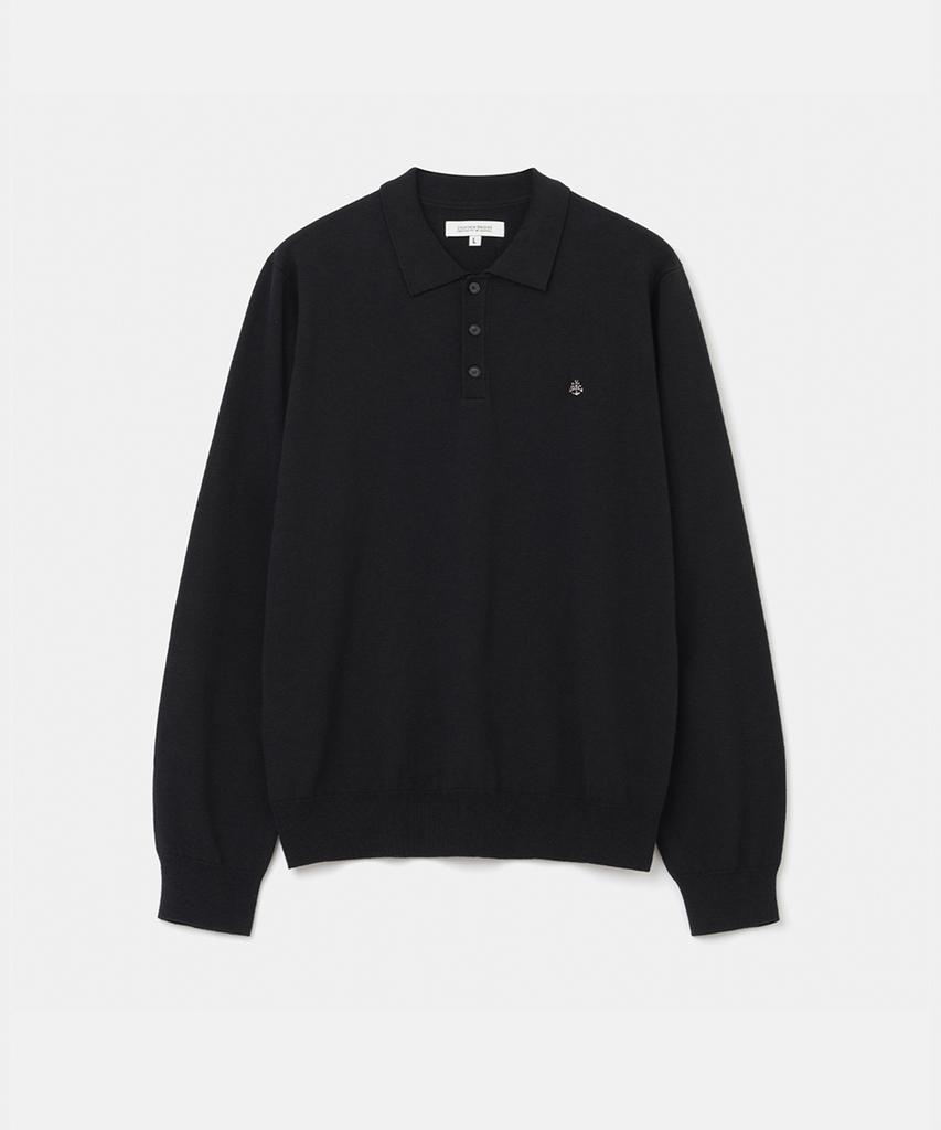 UNIFORM BRIDGE Silk Blended Polo Knit Black