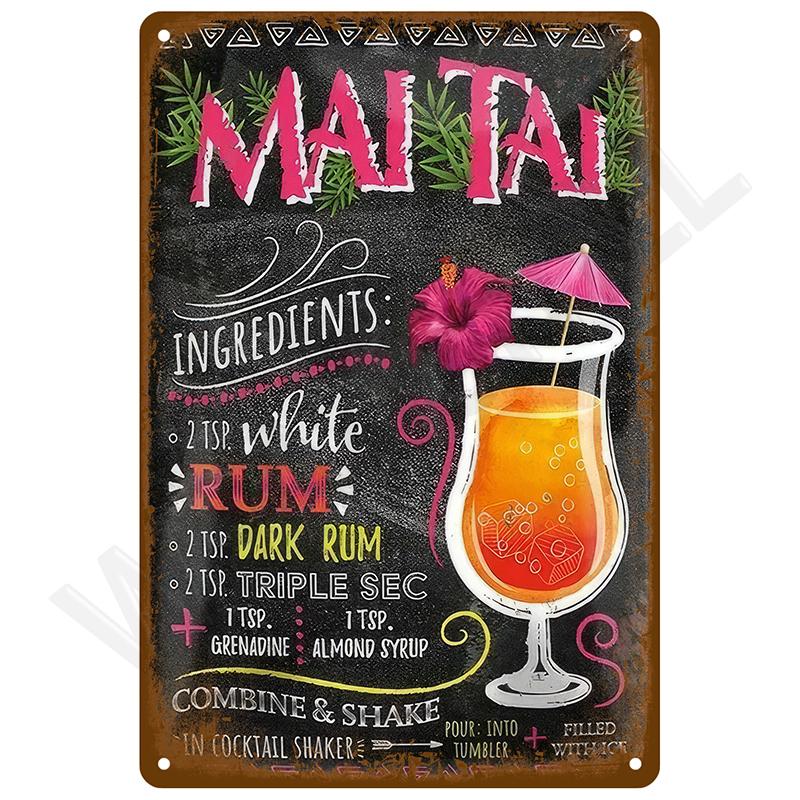 Vintage Bar Metal Signs Bathroom House Living Room Home Retro Wall Decorations Items Luxury Decor Interior Art Posters Tin Signs