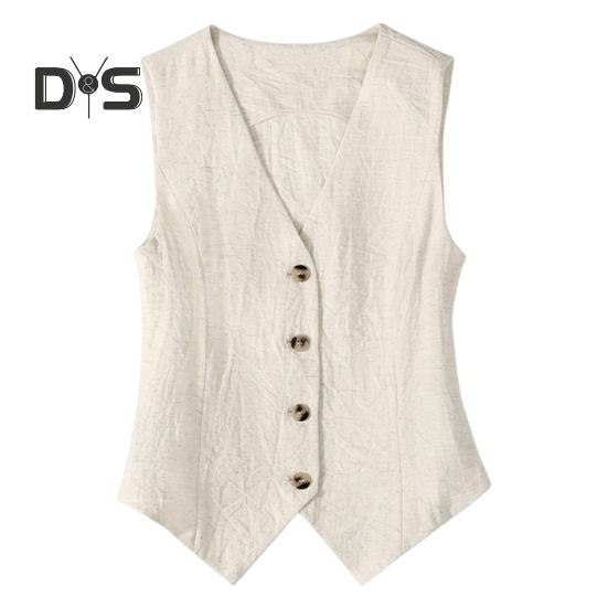 Женский жилет однобортный однотонный без рукавов с V-образным вырезом, облегающий строгий деловой кардиган в стиле ретро для офиса, свадьбы, банкета, жилет