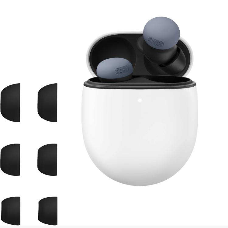 XDcase Комплект из 3 пар силиконовых сменных амбушюр S/M/L для Google Pixel Buds Pro 2 / Pixel Buds 2a, с футляром для хранения и щеткой для чистки случайного цвета