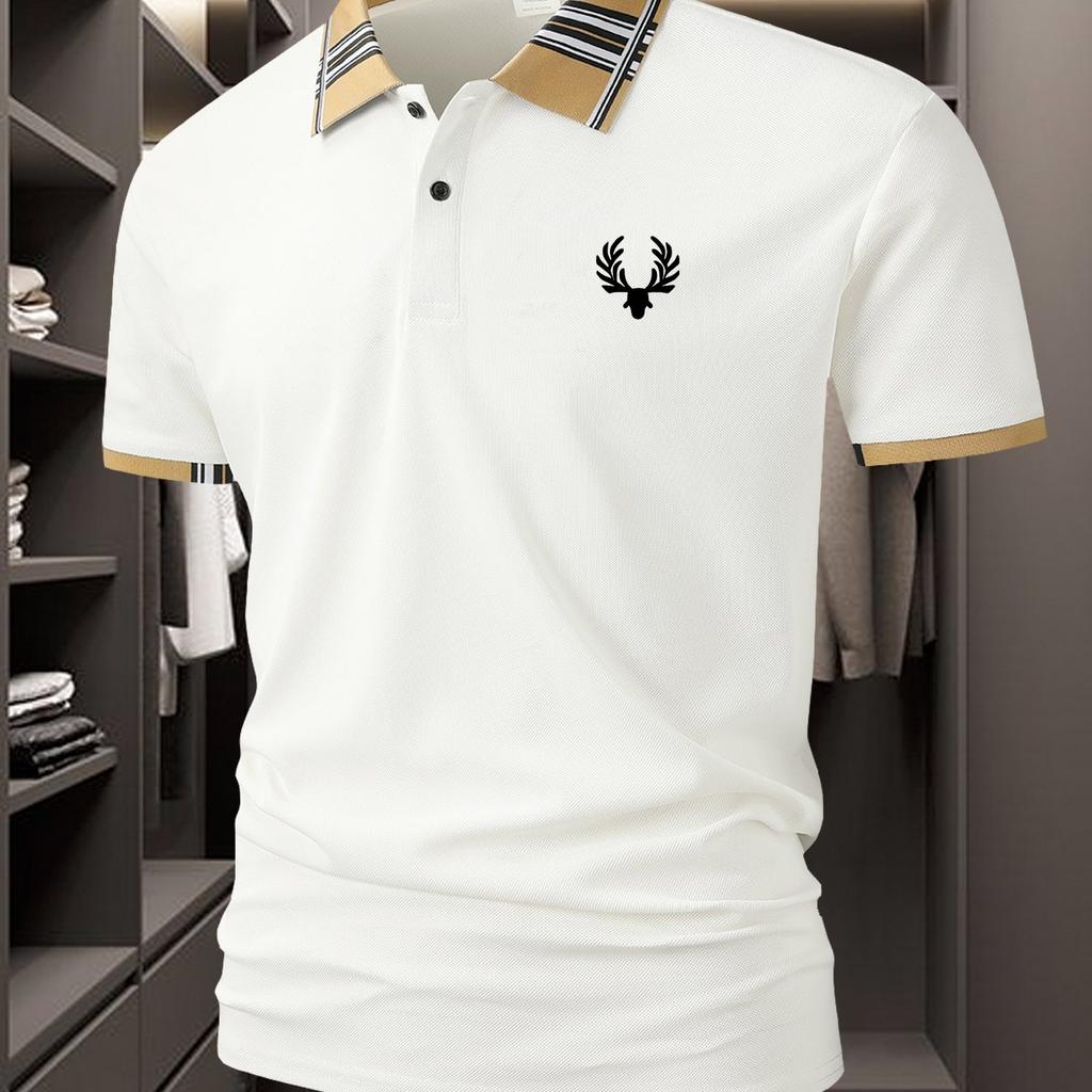 Men's Outdoor Golf T-Shirt, Simple Fashion Polo Shirt, Popular Business Casual POLO, Breathable Short Sleeve Turn- Collar Polo Apparel