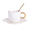 Light Luxury Coffee Cup And Saucer Set, Creative Gold-Painted Ceramic Cup, Afternoon Tea Cup, Gift Cup.