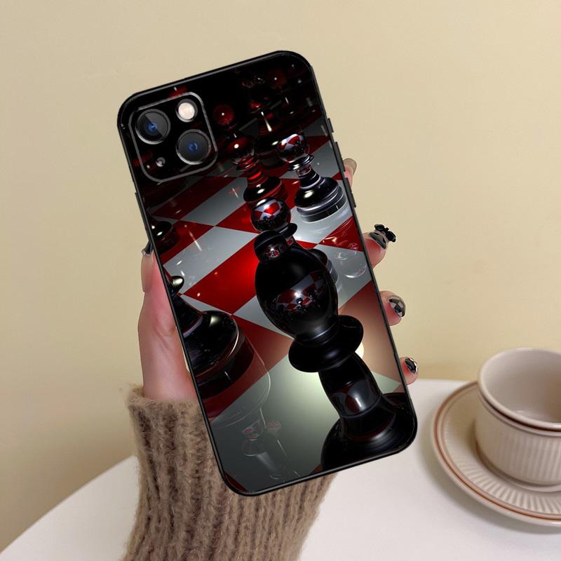Чехол для телефона с фигурами для шахмат для iPhone 17 16 15 14 13 11 12 Pro Max mini 15 16 Plus 16e 17 Air Cover Funda