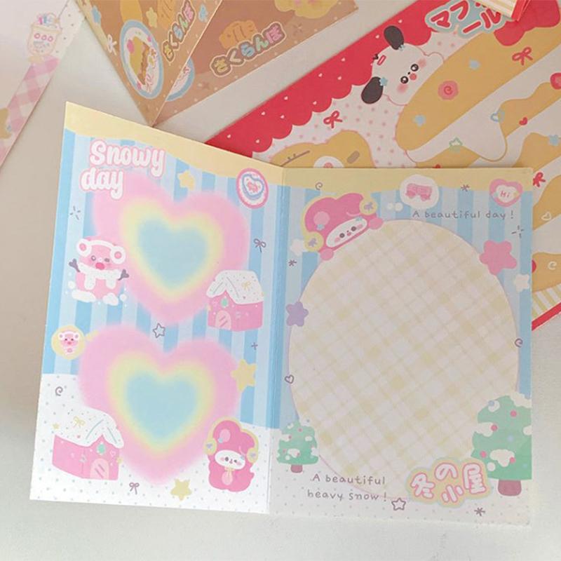 10 шт. корейские милые Kpop 3-дюймовые фотокарточки с обратной стороной, складные держатели для карт, фиксирующие декоративную бумажную доску, упаковочный материал своими руками