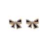 Trendy Inlaid  Bowknot Stud Earrings For Women Personality Unique Design Earrings Wedding Jewelry Birthday Gift