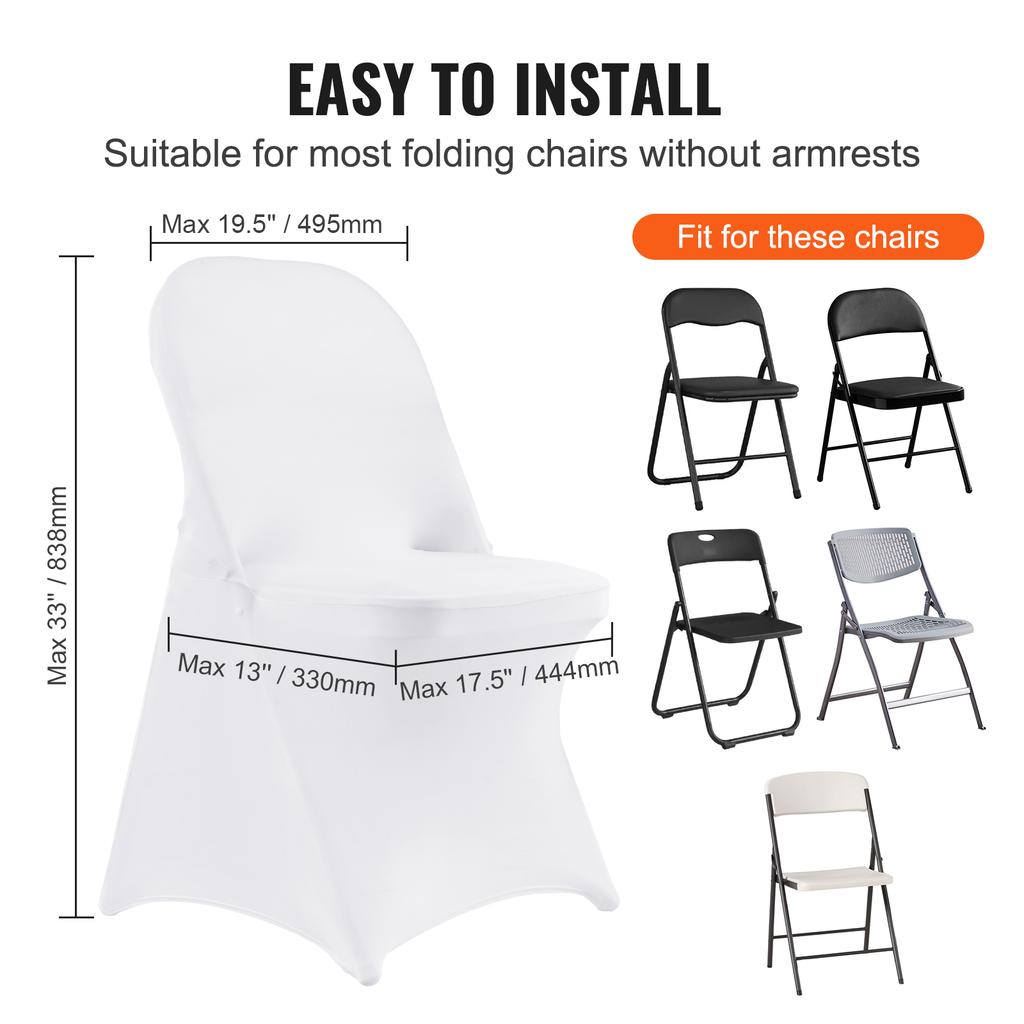 SucceBuy 12-100Pcs Wedding Chair Covers Spandex Stretch Slipcover for Restaurant Banquet Dining Party Universal Chair Cover