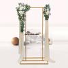 6.56 FT Balloon Wedding Arch Backdrop Stand 2 * 1 M Gold Metal Square Arch Frame Stand for Wedding Ceremony Birthday Party