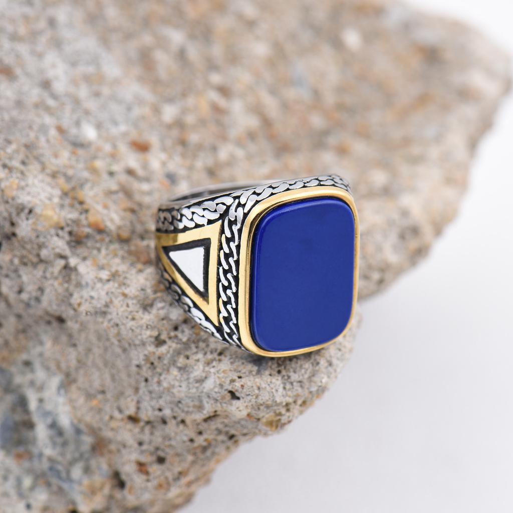 R3427 Мужские высококачественные кольца из нержавеющей стали 316L с ониксом разных форм, трендовые украшения