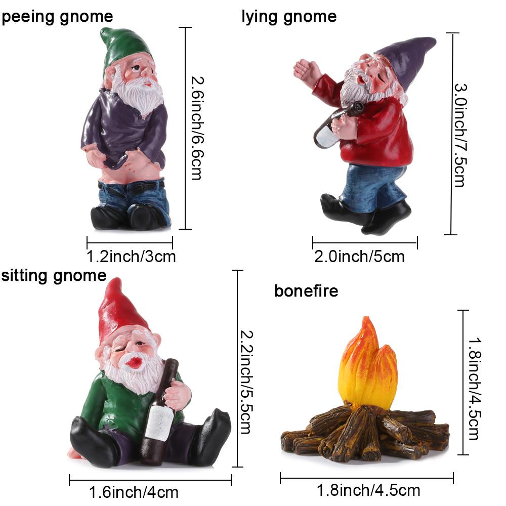Funny Peeing Elf Drunk  Elves Dwarf Figurines Fairy Garden Micro Landscape Miniature Gnomes