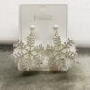 Элегантные серьги-пусеты «Снежинки» с цирконом, жемчугом и искусственным мехом для Рождества и официальных мероприятий