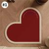 Коврик для спальни в форме сердца, коврик для входной двери, нескользящий, диатомовый, впитывающий, не требующий стирки, грязный коврик для входа