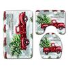 Christmas Shower Curtain Floor Mat Combination Four-Piece Set Bathroom Toilet Carpet Shower Room Mat Foot Mat