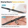 Fishing Rod Repair Kit All-In-One Supplies For Fishing Pole Eyelets Replacement With Rod Guidesepoxy Gluewrapping Thread And Tape