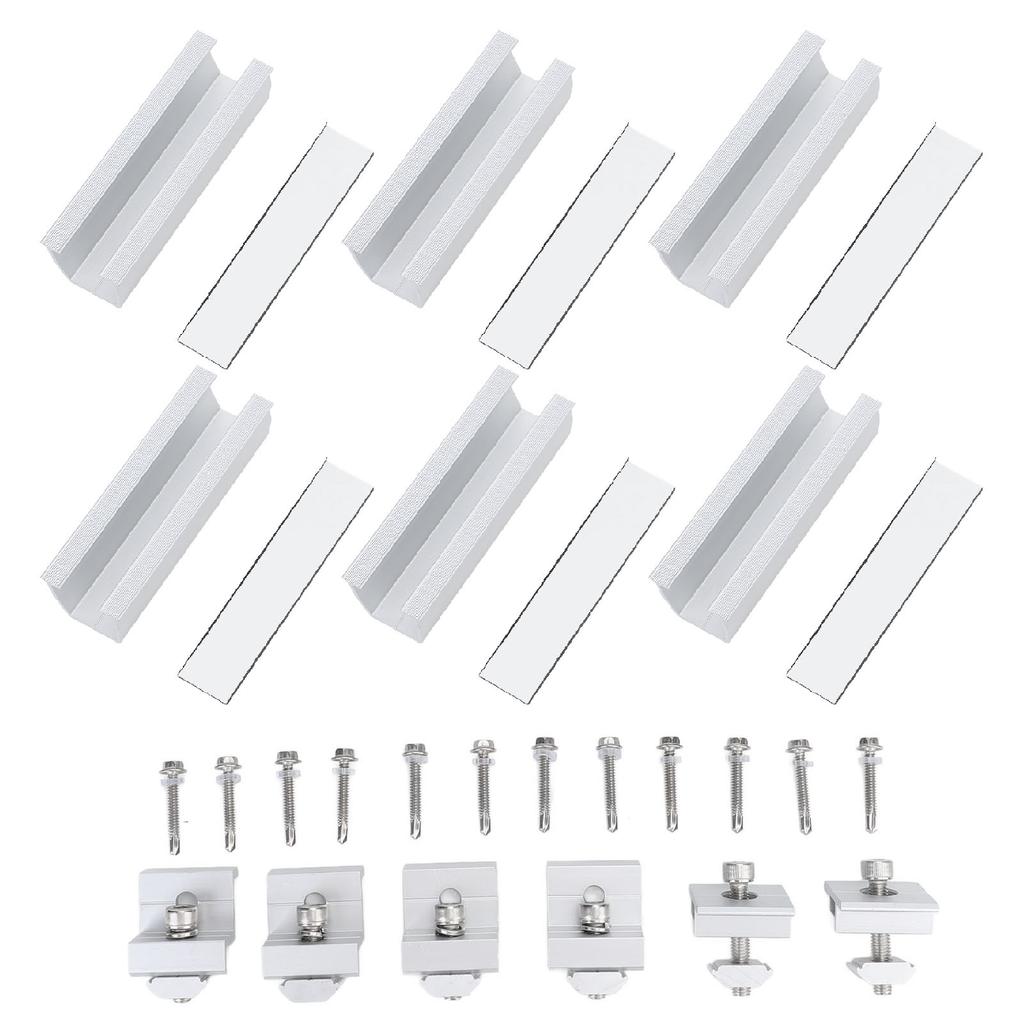 Комплекты кронштейнов для крепления солнечных панелей Алюминиевый сплав Кронштейны для крепления солнечных панелей на плоской крыше Торцевые зажимы