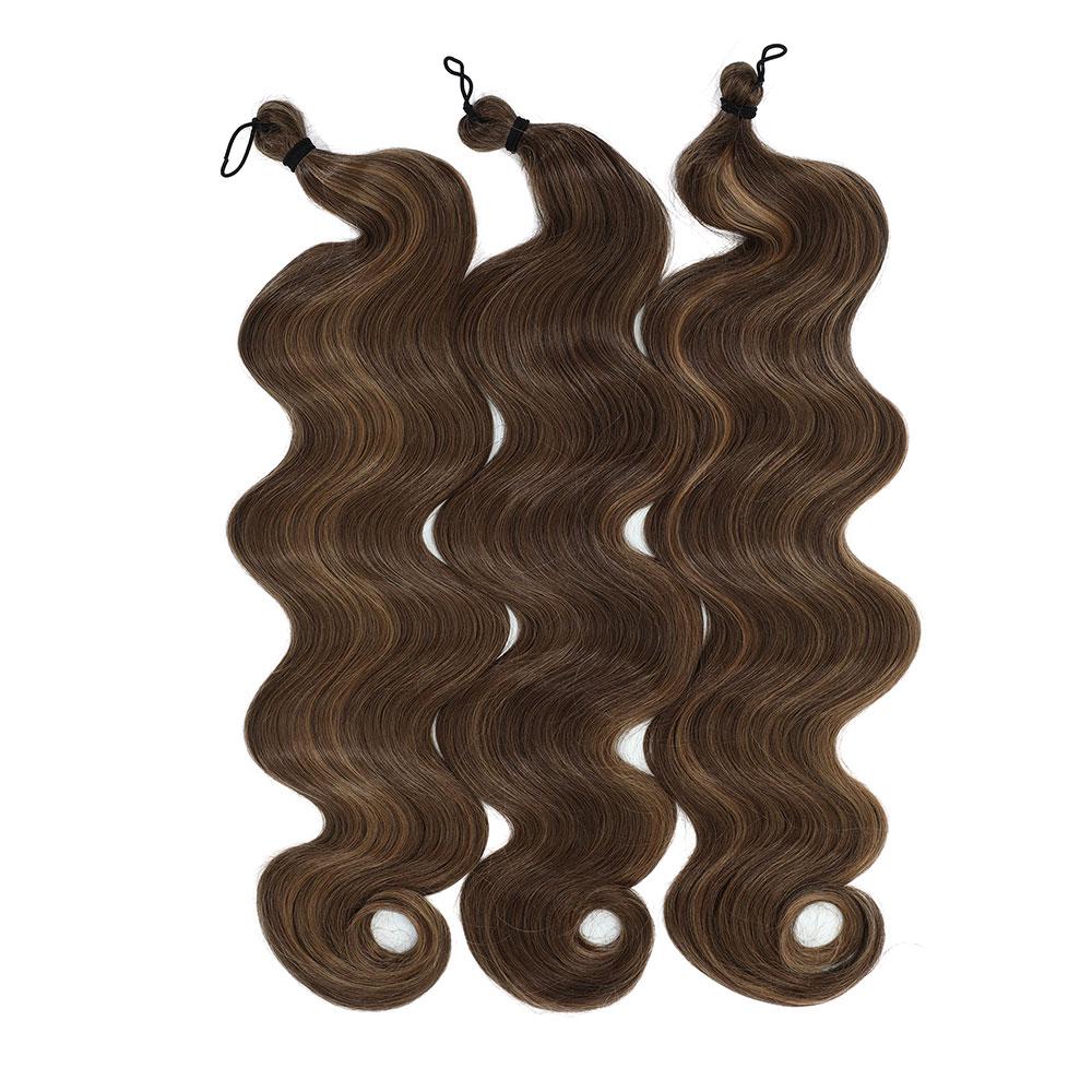 26Inch Body Wave Crochet Hair 300g Synthetic Wavy Hair Brown 27/30/613 Ombre Blonde Ombre Grey Natural Braiding Hair Extensions