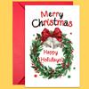 10PCS Christmas Greeting Cards Set with Envelopes, Cartoon Hand-drawn Xmas Cards for Holiday Wishes & Gifts