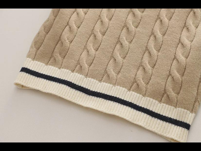 Костюм-тройка для мальчиков весна/осень: Новый комплект свитера и жилета 2023 года для детей от 1 до 5 лет