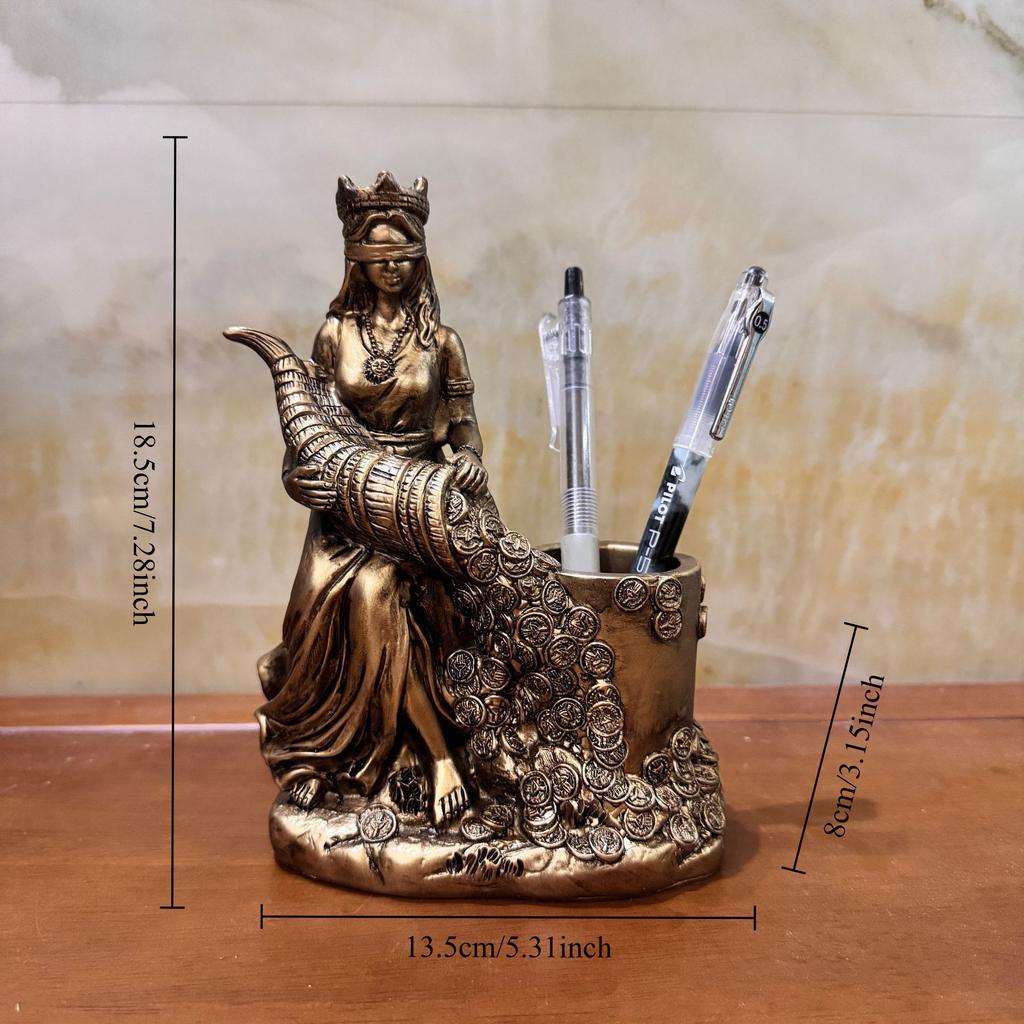 Goddess of Wealth Statue Accent Lakshmi & Fortune Deity Sculpture for Home/Office Blessing Abundance Prosperity Decor Gift