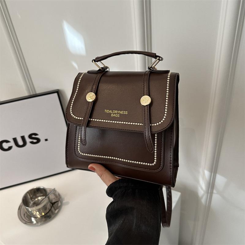 Модная универсальная сумка ins 2025 темпераментная простая на плечо кроссбоди двойная на плечо маленькая квадратная сумка