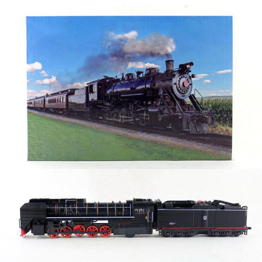 Литая игрушка Модель 1:87 Масштабный класс QJ2 № 0001 Газовый локомотивный поезд, тягач со звуком и светом Классический вагон