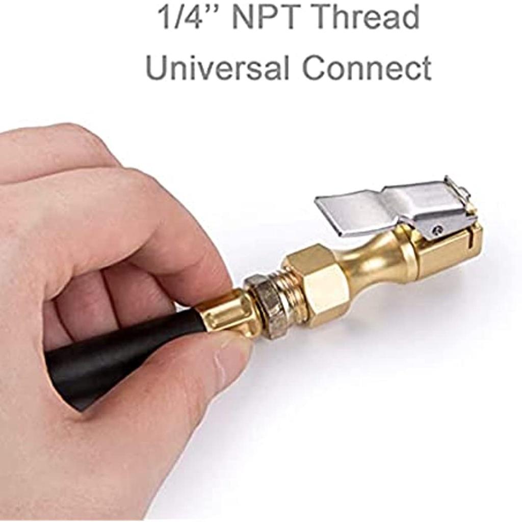 Пневматический патрон Прочный и удобный в использовании Поворотный шинный патрон Пневматический патрон с зажимом Сверхмощный закрытый фиксатор потока на шинном патроне с зажимом для компрессоров манометра