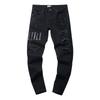 Fashion American High Street Hole & Patch Trendy Retro Straight Ami Denim Pants