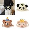 Cute Pig Knit Tote Bag With Canvas And Seaming Details For Urban Streetwear Style