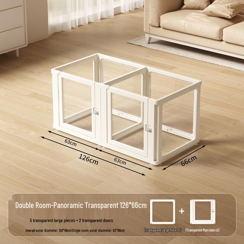 Clear Acrylic Indoor Dog Fence for Small Pets - Safety Enclosure & Dog House