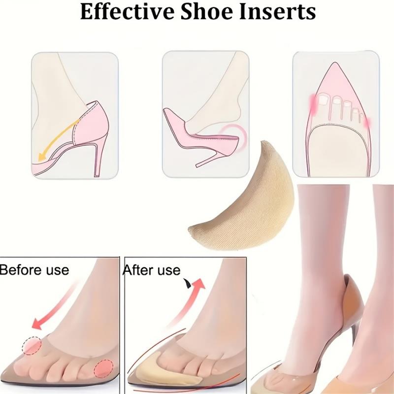 2 пары нерегулируемых подушечек для пятки и стопы, заполняющих дополнительное пространство в обуви, предотвращающих появление волдырей и боли для женских туфель на высоком каблуке