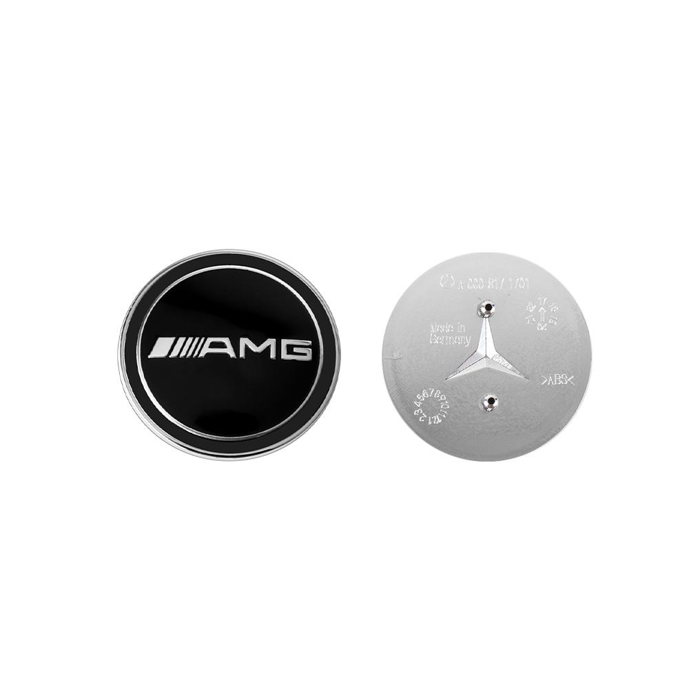 1pcs 57mm Aluminum Car Bonnet  Hood Sticker Auto Accessories For Mercedes Benz AMG W124 W140 W163 W202 W203 W204 W210 W211 W205