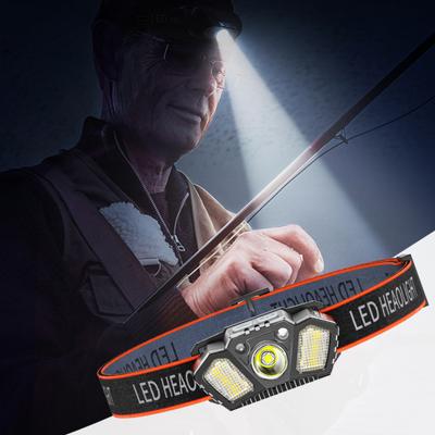Светодиодный налобный фонарь 5 режимов регулируемый IPX4 водонепроницаемый USB перезаряжаемый hands-free легкий для кемпинга на открытом воздухе ночного бега рыбалки налобный фонарь