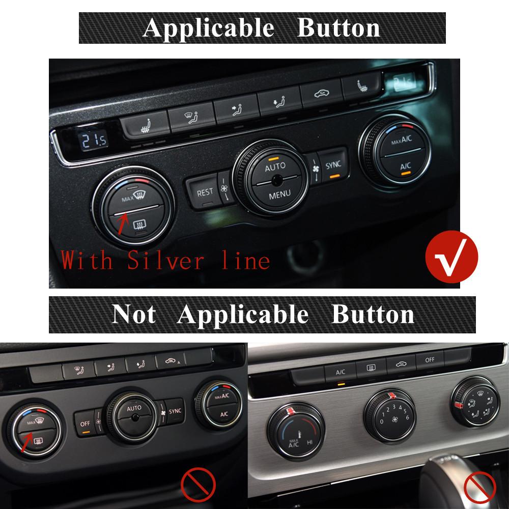 Air Condition Knob Trim Ring Climate Control Adjust Button Cover For Volkswagen VW Golf MK7 Tiguan Passat B8 T-ROC Atlas Ateca