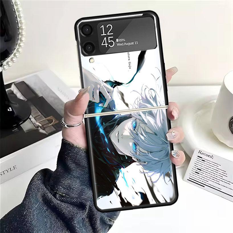 Kaisen J-Jujutsu Годзё Сатору Чехол для телефона Samsung Galaxy Z Flip7 Flip6 Flip3 Flip4 Flip5 PC Жесткий Z Flip 7 6 5 4 3 5G Fundas Co