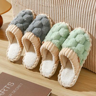 Хлопковые тапочки женские осенне-зимние плюшевые пара теплые мягкие пушистые домашние тапочки мужские зимние