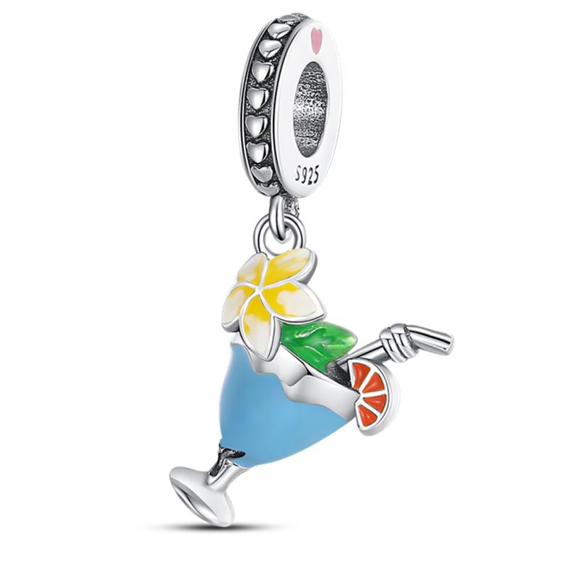 100% 925 Sterling Silver Coffee Cake Pizza Kola Avocado Food Charms Bead Fit 925 Original Bracelets DIY Making Jewelry