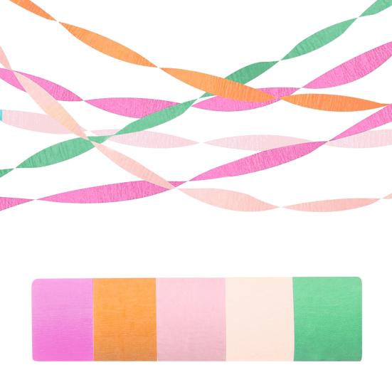 5 рулонов крепированной бумаги, разноцветные ленты-стримеры, радужные, для вечеринки