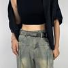 Retro Heavy Metal Belt Y2K Nightclub Rock Style Belt Trend Women's Belts  Fashion Decoration