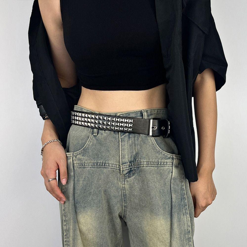 Retro Heavy Metal Belt Y2K Nightclub Rock Style Belt Trend Women's Belts Fashion Decoration