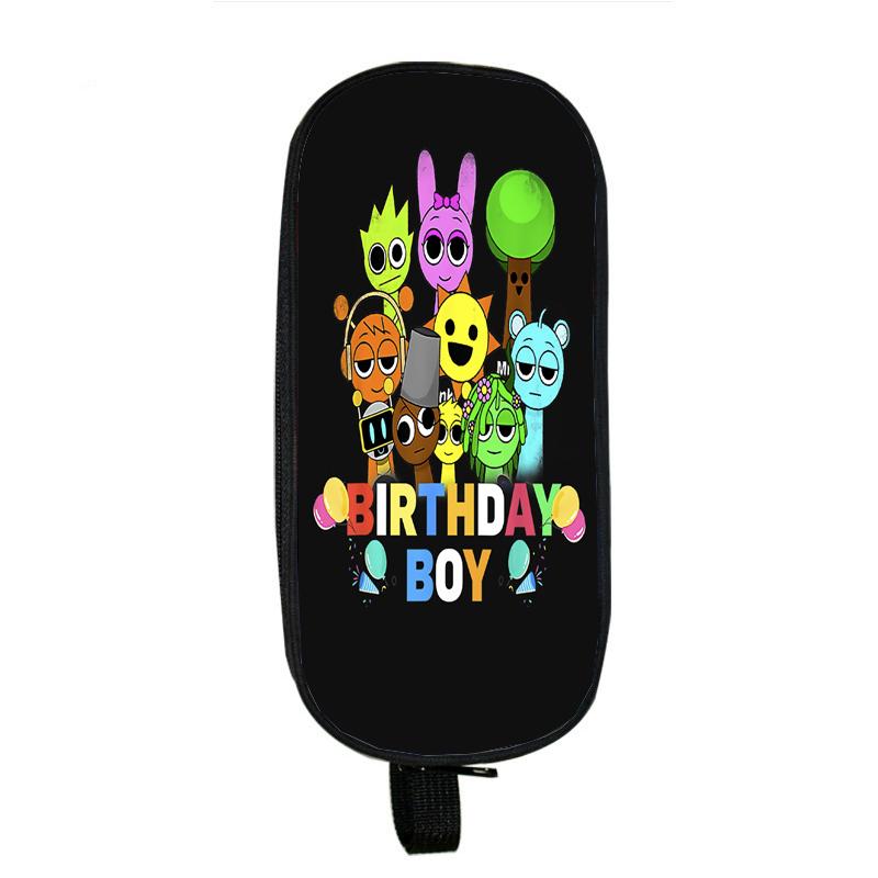 Пенал Sprunki Incredibox для студентов, двухслойный пенал для школьных принадлежностей с игрой в жанре ужасов, канцелярские принадлежности для детей, коробка для ручек