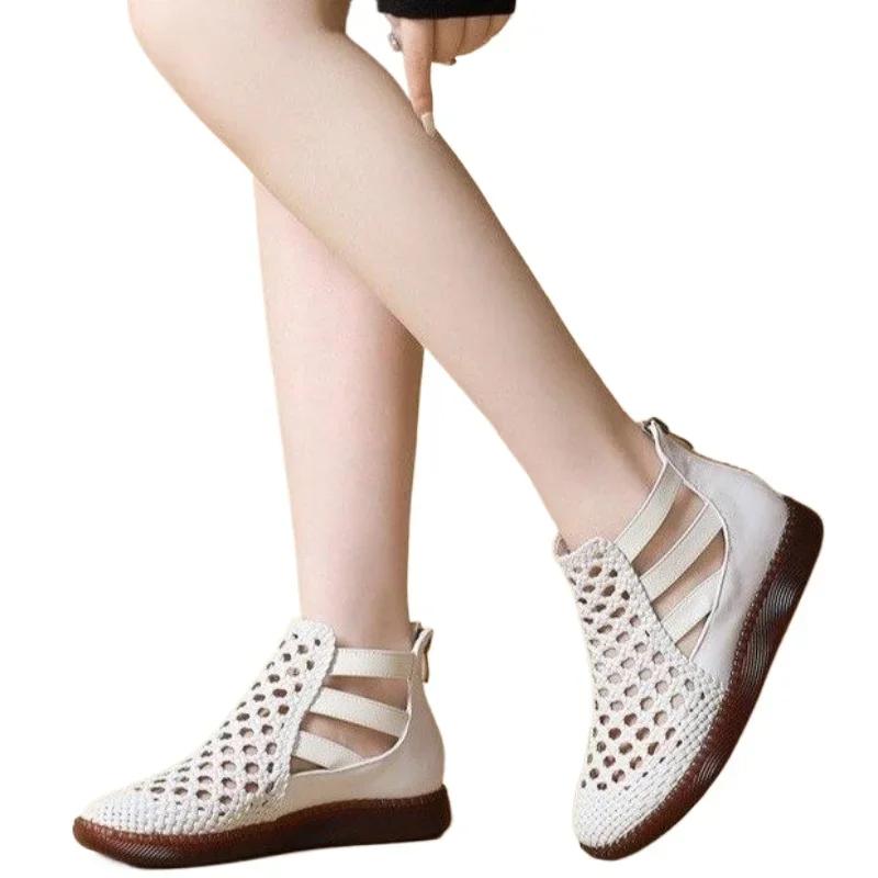 Round Toe Thick Sole Sandals Women Summer Hollow Out Sandals for Women Orthopedic Sandals Comfort Woman