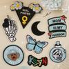 Embroidery Label Cloth Logo Badge Logo Embroidery Sticker Butterfly English Adhesive-backed Patch Sticker Clothing Accessories Cloth Sticker