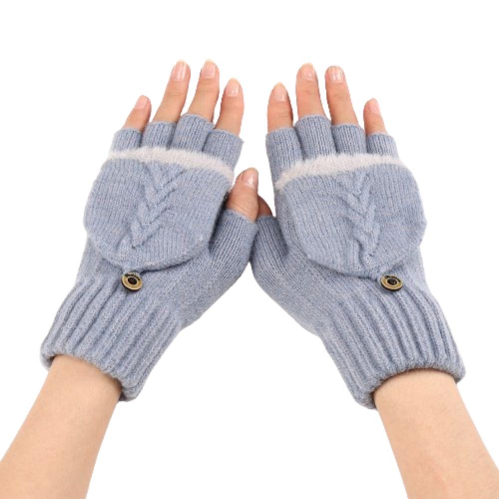 Перчатки без пальцев с откидной крышкой, плюшевые перчатки для сенсорных экранов, модные детские перчатки для женщин